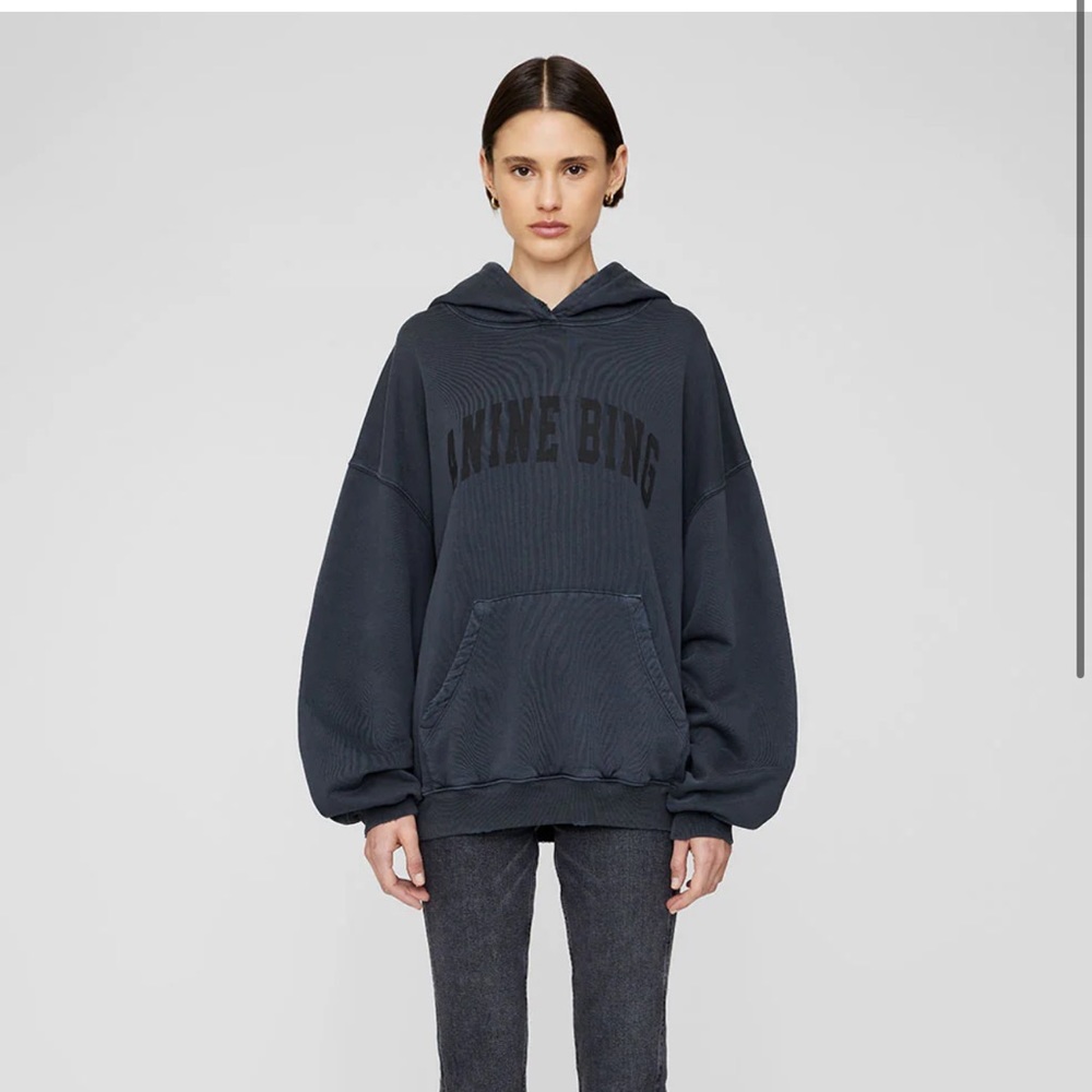 ANINE BING Harvey Sweatshirt Dark Washed Black